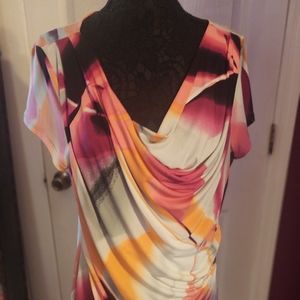 SOLD Worthington Pink, Grey Blouse